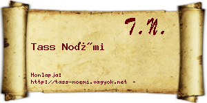 Tass Noémi névjegykártya